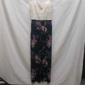 Candies Lace Bodice Bra Cup Jumpsuit